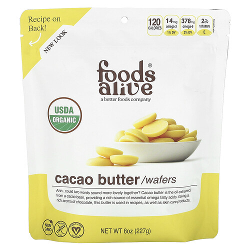 Foods Alive Cacao Butter Wafers, 8 oz (227 g)