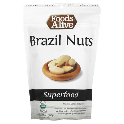 

Foods Alive Superfood бразильские орехи 340 г (12 унций)
