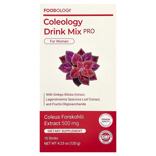 Foodology, Coleology drikkeblanding Pro, for kvinner, 15 pinner, 8 g hver