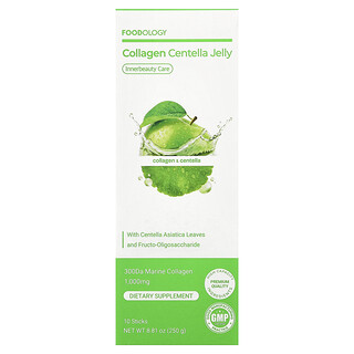 Foodology, Jalea de Centella con colágeno, 10 sobrecitos, 25 g cada uno.