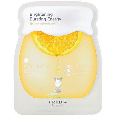 Frudia Brightening Bursting Energy, Citrus Brightening Mask, 5 Sheets, 0.91 oz (27 ml) Each