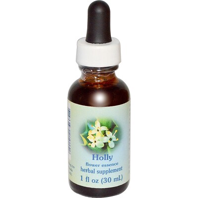 Flower Essence Services Лечебные травы , Холли , Цветочный Сущности 1 жидких унции (30 мл)