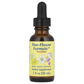 Flower Essence Services, Formule met™ vijf bloemen, combinatie van bloemenessence, alcoholvrij, 1 fl oz (30 ml)