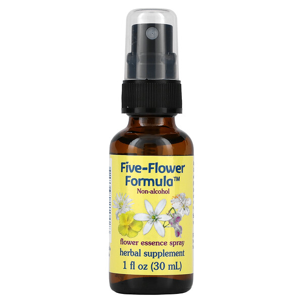 Flower Essence Services, Fünf-Blumen-Formel, Kombination von Fünf Blumenessenzen, Spray, antialkoholisch, 1 fl oz (30ml)