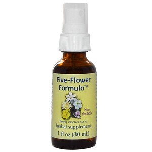 Flower Essence Services, Five-Flower Formula, Спрей с цветочной эссенцией, не содержит спирта, 1 ж. унций (30 мл) инструкция, применение, состав, противопоказания