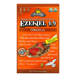 Food For Life, Ezekiel 4:9, cereal integral germinado, original, 454 g (16 oz)