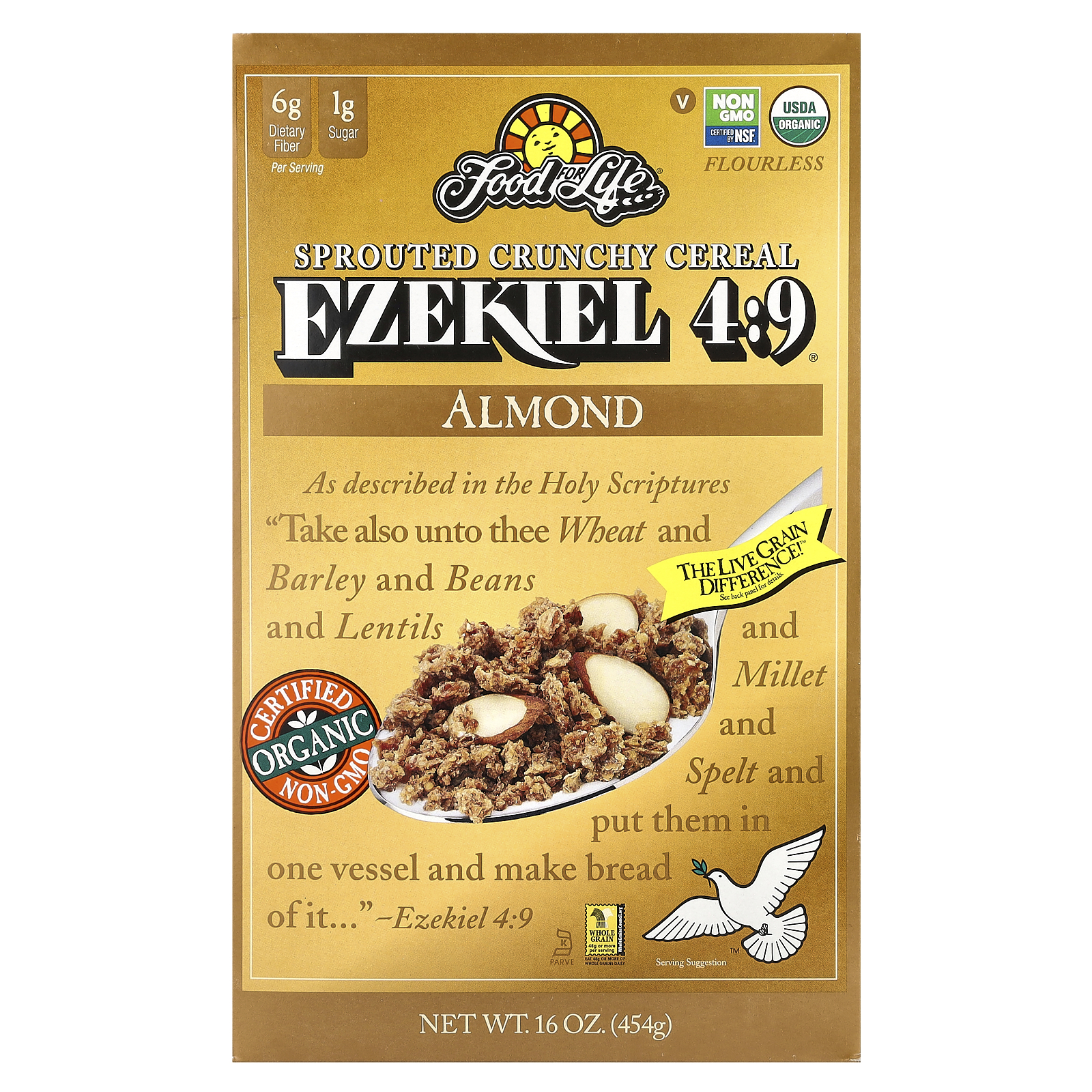 Hesekiel 4:9® gekeimtes knuspriges Müsli, Mandel, 16 oz (454 g) - Bild 1 von 2