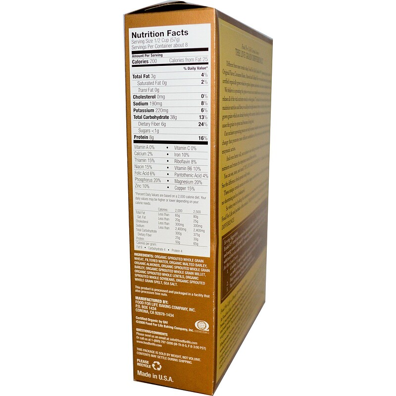 Food For Life, Ezekiel 49, Sprouted Whole Grain Cereal, Almond, 16 oz