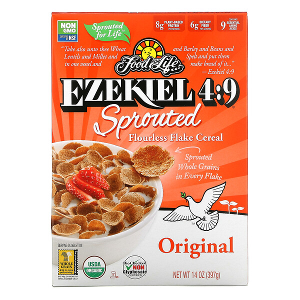 Food For Life, Ezekiel 49, Sprouted Flourless Flake Cereal, Original, 14 oz (397 g)