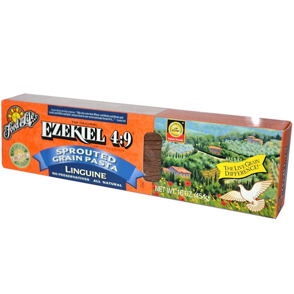 Food For Life, Ezekiel 4:9, Sprouted Grain Pasta, Linguine, 16 oz (454 g) (Discontinued Item) 