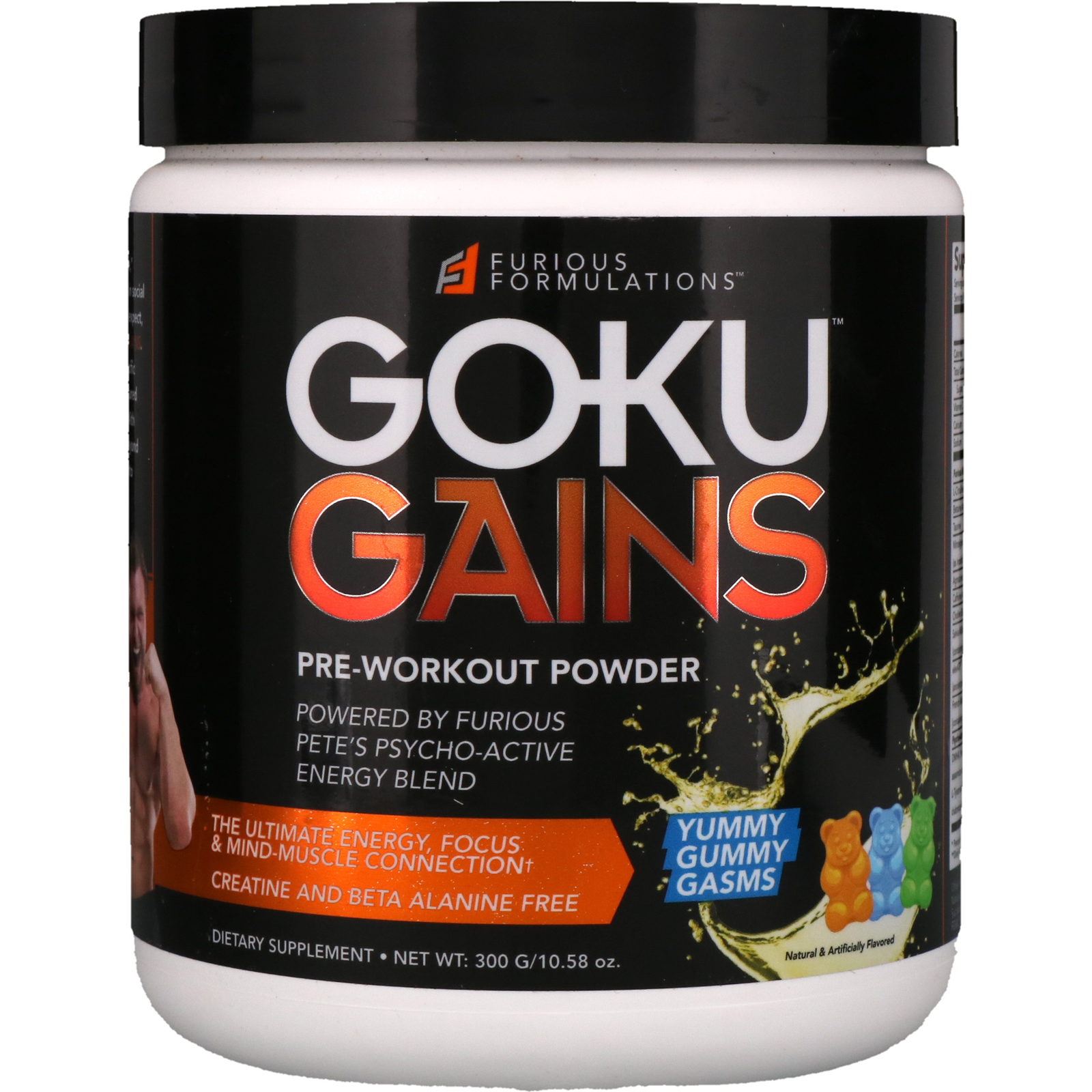 FURIOUS FORMULATIONS, Goku Gains Pre-Workout Powder, Yummy Gummy Gasms