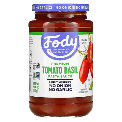 Fody Премиальный томатный соус для пасты с базиликом, 550 г (19,4 унции)