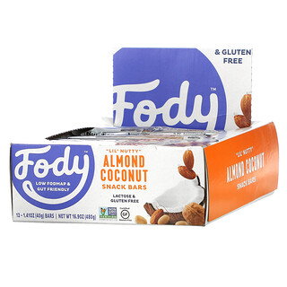 Fody, Snack Bars, Almond Coconut, 12 Bars, 1.41 oz (40 g) Each