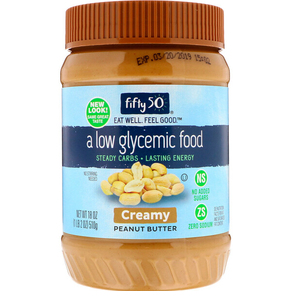 Low Glycemic Peanut Butter, Creamy, 18 oz (510 g)