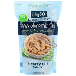 Фифти 50, Low Glycemic Hearty Cut Oatmeal, 100% Whole Grain, 16 oz (454 g) отзывы покупателей