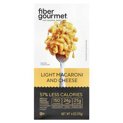 Product Image for Fiber Gourmet, Light Macaroni and Cheese, 6 oz (170 g)