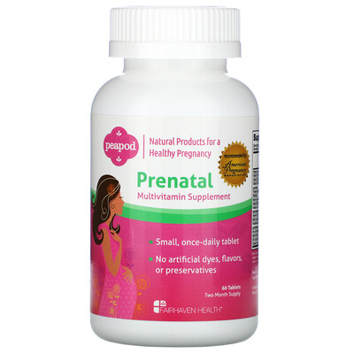 Fairhaven Health Peapod, мультивитаминная добавка для беременных, 60 таблеток