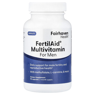 Fairhaven Health, FertilAid®, Suplemento multivitamínico para hombres, 90 cápsulas
