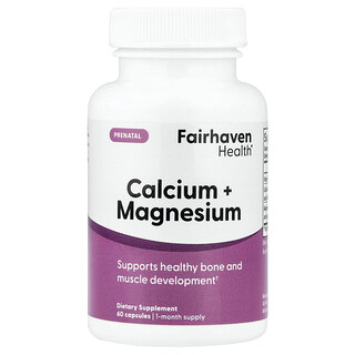 Fairhaven Health, для беременных, кальций и магний, 60 капсул