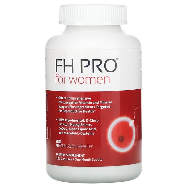 Fairhaven Health, FH Pro for Women, Clinical-Grade Fertility Supplement, 180 Capsules