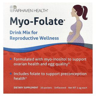 Fairhaven Health, Myo-Folate, 생식 건강을 위한 드링크 믹스, 무맛, 30팩, 각 2.4g