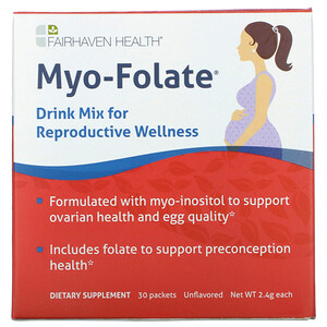 Фэрхэвэн хэлс, Myo-Folate, Drink Mix for Reproductive Wellness, Unflavored, 30 Packets, 2.4 g Each отзывы покупателей