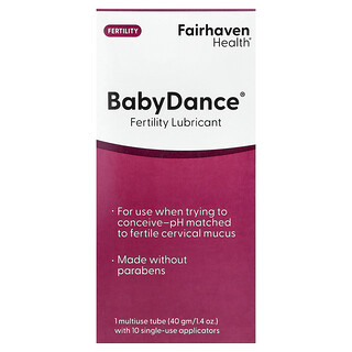 Fairhaven Health, Baby Dance®, Fertility Lubricant, 1 Multi-Use Tube with 10 Single-Use Applicators