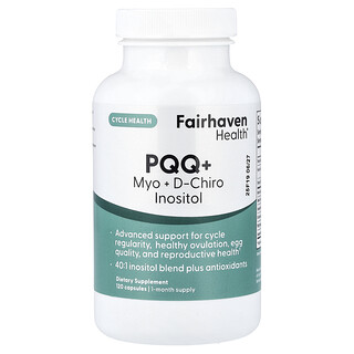 Fairhaven Health, PQQ + Myo + D-Chiro Inositol, 120 Capsules