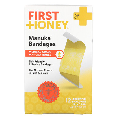 First Honey Manuka Bandages, 12 Adhesive Bandages