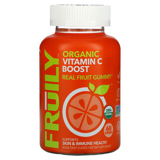 Fruily, Organic Vitamin C Boost, фруктовый вкус, 60 жевательных таблеток