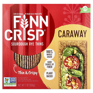 Finn Crisp, Sourdough Rye Thins, Caraway, 7 oz (200 g)