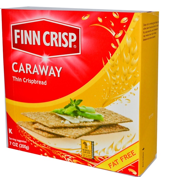 Finn Crisp, Тонкие хрустящие хлебцы с тмином, 7 унций (200 г)