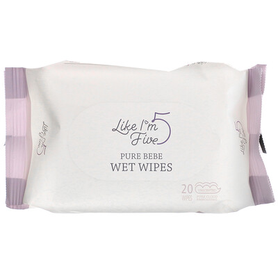 Like I'm Five Pure Bebe, Wet Wipes, Unscented, 20 Wipes