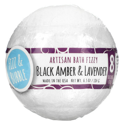 

Fizz & Bubble, Artisan Bath Fizzy, Black Amber & Lavender, 6.5 oz (184 g)