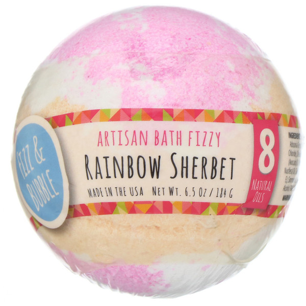 Fizz & Bubble‏, סבון בעבוע אומנותי לאמבט, שרבט קשת בענן, 184 גרם (6.5 אונקיות)