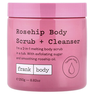 frank body, Esfoliante Corporal + Solução de Limpeza com Rosa-Mosqueta, 250 g (8,82 oz)