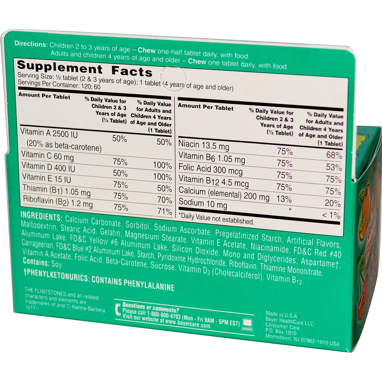 Flintstones, Children's Multivitamin, Plus Bone Building Support, Fruit