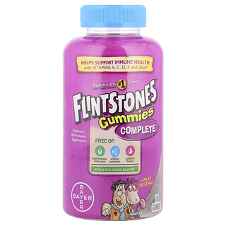Flintstones, Multivitamínico Completo para Crianças com Vitaminas A, C, D e E e Zinco, 180 Gomas