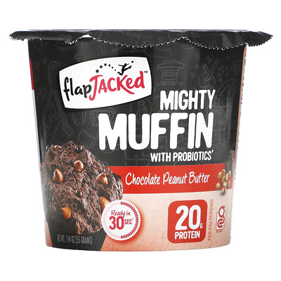 Купить FlapJacked Mighty Muffin с пробиотиками, со вкусом шоколадного арахисового масла (55 г)