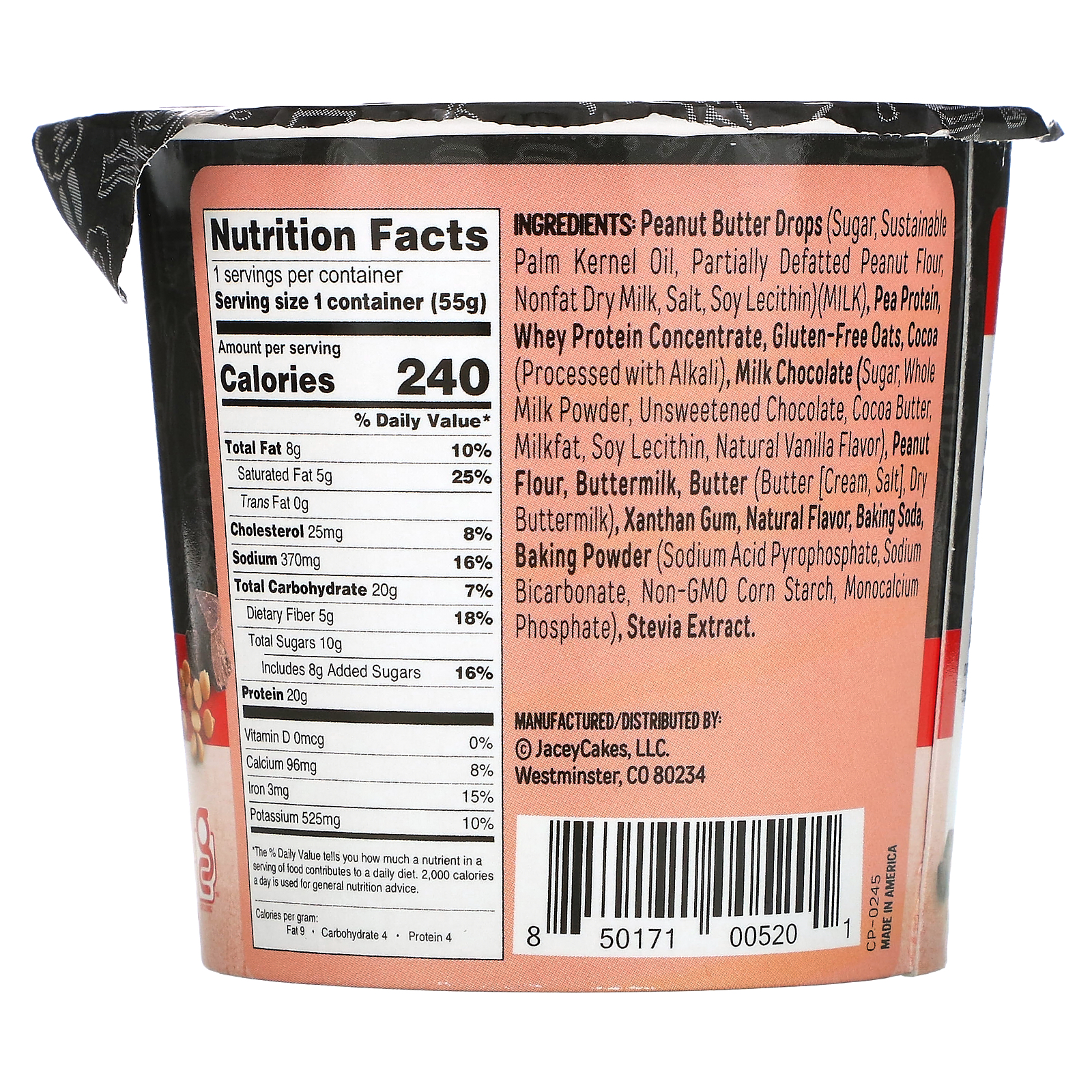 FlapJacked - Mighty Muffin with Probiotics Chocolate Peanut Butter