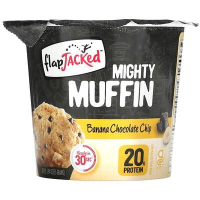 FlapJacked Mighty Muffin, смесь для приготовления кексов, с пробиотиками, банан с шоколадной крошкой, 55 г (1,97 унции)