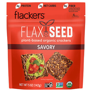 Flackers, Galletas saladas con semillas de lino, 142 g (5 oz)