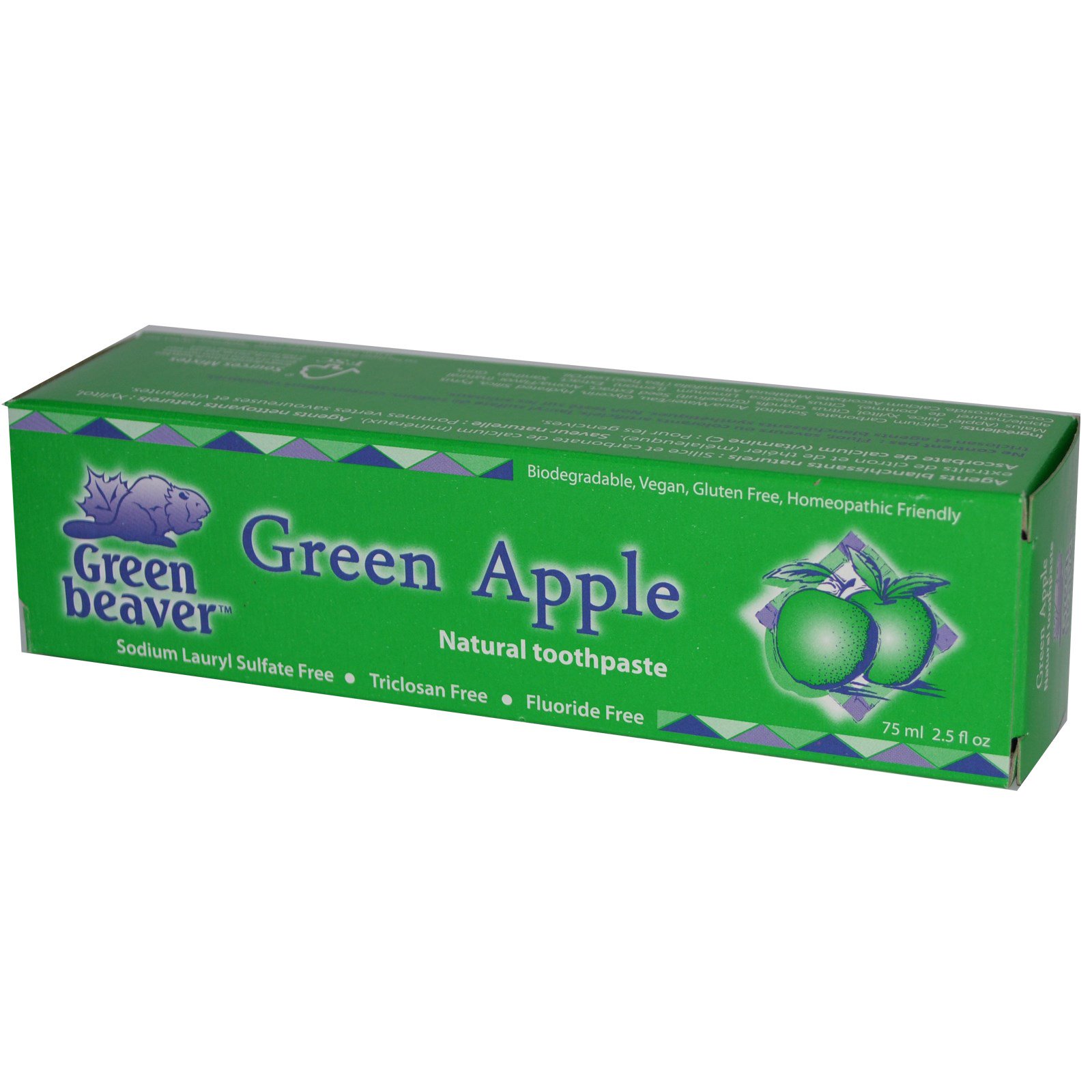 Flora, Green Beaver, Natural Toothpaste, Green Apple, 2.5 fl oz (75 ml