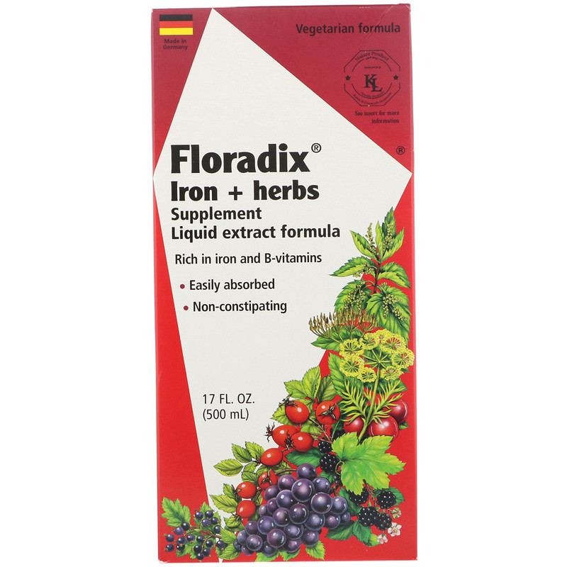 Flora, Floradix, Iron + Herbs Supplement, Liquid Extract Formula, 17 fl
