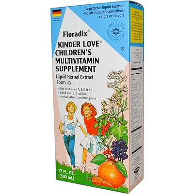 

Floradix, Средство, которое любят дети, Мультивитаминная добавка для детей, 17 жидких унций (500 мл)