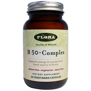 Flora, Комплекс B 50, 60 вегетарианских капсул