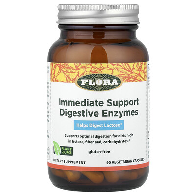Product Image for Flora, Immediate Support Digestive Enzymes, 90 Vegetarian Capsules