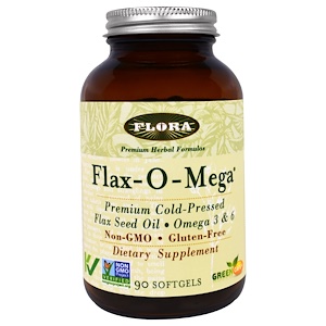 Купить Flora, Flax-O-Mega, Flax Seed Oil, 90 Capsules  на IHerb