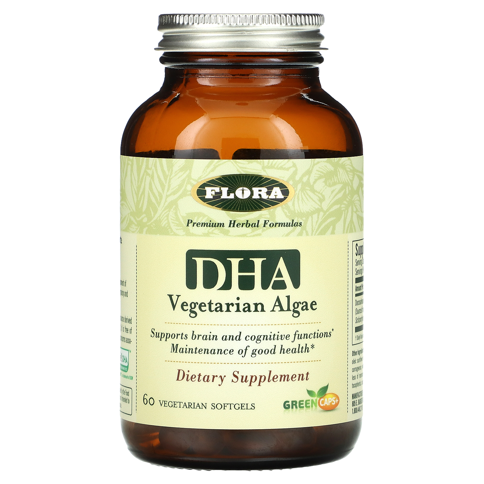 Flora, DHA Vegetarian Algae, 60 Vegetarian Softgels