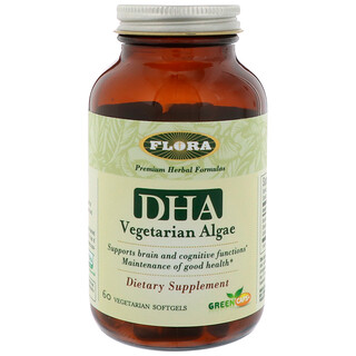 Flora, DHA végétarien d'algues, 60 gélules végétariennes